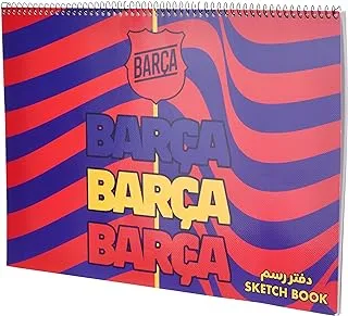 Barcelona 15 Sheets Spiral Sketchbook, 350 mm x 252 mm Size, Blue/Red
