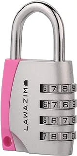 Lawazim 4 Digit Code Padlock -30mm- Combination Lock with Hardened Steel Shackle Resettable Combination Weather-resistant -for Indoor and Outdoor Use School Lockers Gym Locker Lock and Travel Security