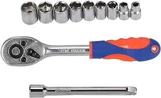 BMB Tools Ratchet Wrench Set - 1/4inch 10 Piece |Socket Quick Release Ratchet Handles and Extensions