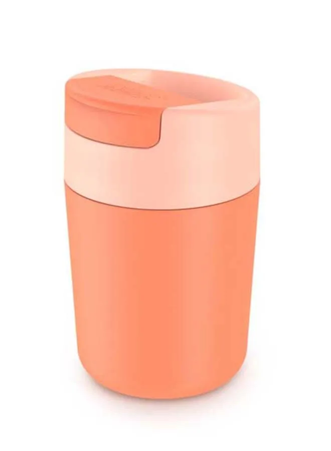 Joseph Joseph Joseph Joseph Travel Mug Flip-Top Cap Completely Covers Mouthpiece For Better Hygiene Leakproof Screw-Top Lid Reusable And Bpa-Free Comfortable Non-Slip Grip 340 Ml Coral