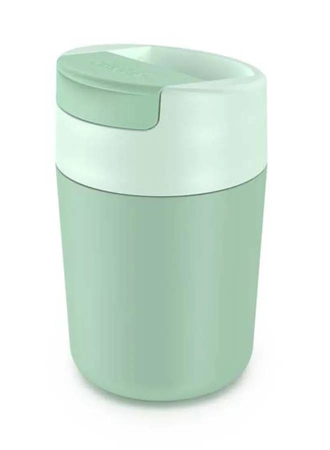 Joseph Joseph Joseph Joseph Travel Mug Flip-Top Cap Completely Covers Mouthpiece For Better Hygiene Leakproof Screw-Top Lid Reusable And Bpa-Free Comfortable Non-Slip Grip 340 Ml Green
