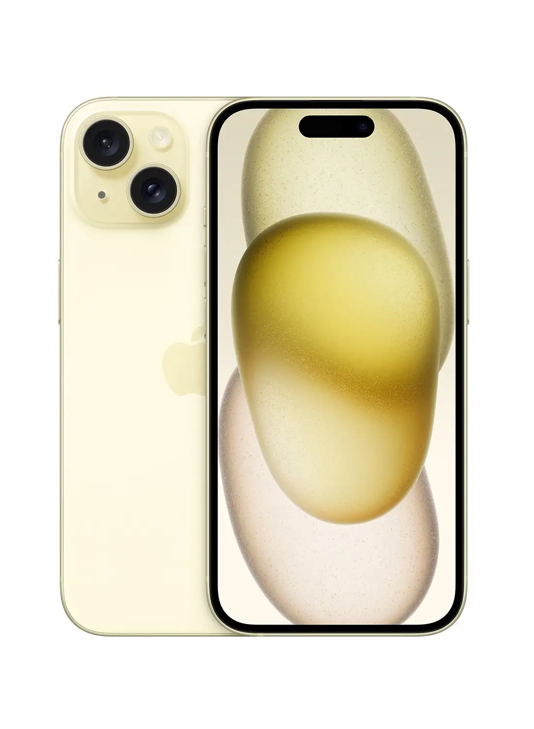 هاتف Apple iPhone 15 بسعة 512 جيجابايت باللون الأصفر ومزود بتقنية 5G ومزود ببرنامج FaceTime - إصدار الشرق الأوسط