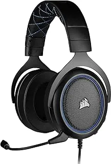 Corsair HS50 PRO Stereo Gaming Headset (Adjustable Memory Foam Ear Cups, Lightweight, Noise-Cancelling Detachable Microphone with PC, PS4, Xbox One, Switch and Mobile Compatibility) - Blue