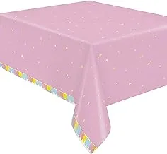 Unique 16756 Plastic Foil Tablecloth-2.13 m x 1.37 m-Pastel Ice Cream Summer Party-1 Count (Pack of 1), Multicolour