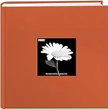 ألبوم صور بغطاء إطار من القماش يحتوي على 200 جيب يحمل صور مقاس 4x6، برتقالي يوسفي