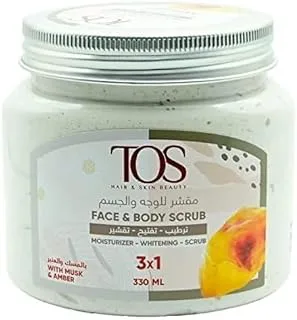 TOS Body Scrub 3 in 1 Moisturizing, Brightening & Exfoliating Body Scrub Musk & Amber 330ml