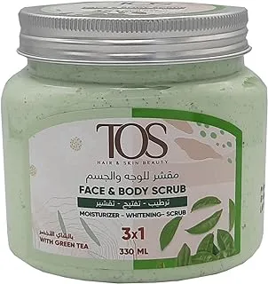 TOS 3 in 1 Green Tea Moisturizing Whitening Exfoliating Body Scrub 330ml