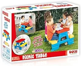 طاولة نزهة للأطفال من دولو تويز مع 4 مقاعد للعب في الهواء الطلق