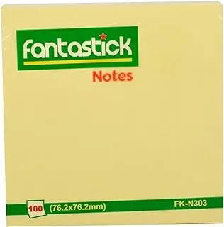 فانتاستيك FK-N303Z Z، ورق ملاحظات لاصقة، 100 ورقة، 76 مم × 76 مم، أصفر