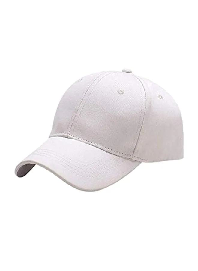 Generic قبعة بيسبول بسيطة بيضاء