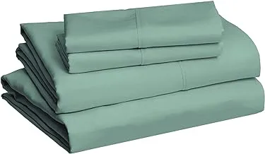 Amazon Basics Lightweight Super Soft Easy Care Microfiber Bed Sheet Set with 14” Deep Pockets - Full, Emerald Green