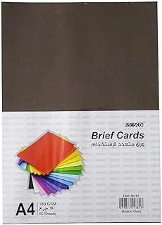 Masco A4 Plain Brief Card Paper 50-Sheets, Brown