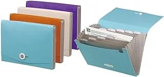 Foldermate FE-5095-ASS A4 Expanding File 13 Pocket with Elastic Fastener PE 10-Pieces Box