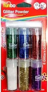 Funbo Glitter Powder 6-Piece Set, 50 g, Neon