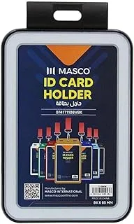 Masco Double Sided Vertical ID Card Holder 5-Piece Set, 8.4 cm x 8.5 cm Size, Black