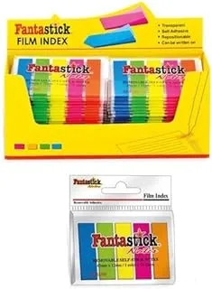 Fantastick Self Adhesive 5 Color Film Index 24-Pieces Blister Pack