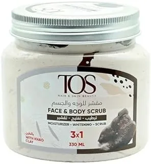 TOS Body Scrub 3 in 1 Moisturizing Whitening Body Scrub Milk & Honey 330ml