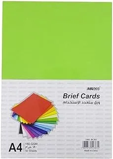 Masco A4 Plain Brief Card Paper 50-Sheets, Green
