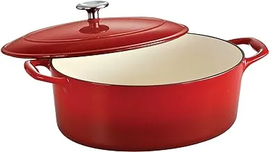 Tramontina Enameled Cast Iron Dutch Oven | 7 Quart Capacity Non-stick Dutch Oven Pot With Lid | Red.