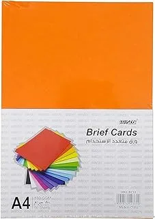 Masco A4 Plain Brief Card Paper 50-Sheets, Orange