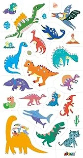 Avenir Tattoo Sticker - Dino | 52pc Set of Temporary Tattoos - High-Quality Water-Based Ink - Safe and Easy to Apply and Remove - Lasts 3-5 Days for Kids 3+