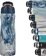 Contigo Autospout Chill Couture Drinking Bottle With Straw, Stainless Steel Water Bottle, 100% Leak-Proof, Insulated Bottle For Sports, Bike, Hiking, 590 ml, Cloudburst