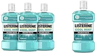 Listerine Mouthwash Coolmint Milder Taste 500ml, 6 FOR 4