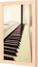 صورة لووا ماكرو لمفاتيح البيانو لوحة جدارية مع مقلاة خشبية مؤطرة جاهزة للتعليق للمنزل ، غرفة النوم ، غرفة المعيشة والمكتب ، ديكور المنزل مصنوع يدويًا ، لون خشبي 23 × 33 سم من LOWHA