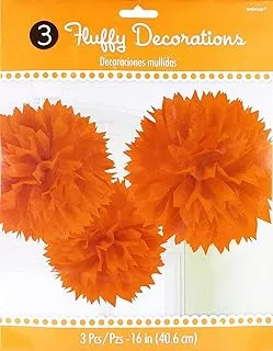 Orange Peel Fluffy Paper Tissue Decoration 16in