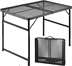 ALSafi-EST Outdoor folding portable camping picnic barbecue metal mesh table,size120*60 cm*adjustble hight