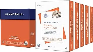 Hammermill Printer Paper, Premium Inkjet & Laser Paper 24 Lb, 8.5 x 11-5 Ream (2,500 Sheets) - 97 Bright, Made in the USA, 166140C