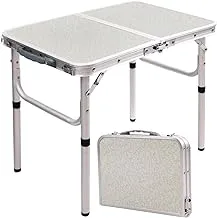 ALSafi-EST foldable portable aluminum table, ussed indoor & outdoor,size 90 * 60cm*adjustable heightwhite