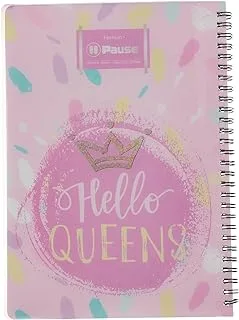 PAUSE GIRL B5 Spiral Notebook Journal, Wirebound Ruled Sketch Book Notepad Diary Memo Planner for School 60 Sheets PP, no UV