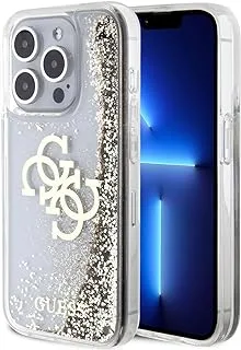 CG Mobile Guess Liquid Glitter Case with 4G Electroplated Logo Compatible with iPhone 15 Pro -Gold