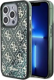 CG Mobile Guess Liquid Glitter Case with 4G Pattern Compatible with iPhone 15 Pro -Green