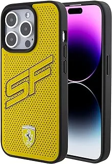 CG Mobile Ferrari for iPhone 15 Pro Case - PU Leather Case with Big SF Perforated Design - Anti-Scratch - Drop Resistant Shockproof - Full Bumper Protection Back Cover for iPhone 15 Pro 6.1