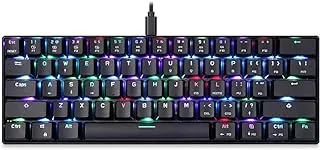 لوحة مفاتيح ميكانيكية للألعاب MOTOSPEED CK61 RGB OUTMU باللون الأحمر لوحة مفاتيح 61 مفتاحًا مضادة للظلال مع إضاءة خلفية للألعاب باللون الأسود