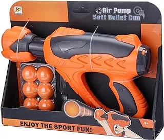Generic Plastic Squeeze Toy Gun with Foam Balls, Orange/Black