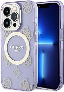 Guess Magfit IML Case Compatible With iPhone 15 Pro - Gold/Purple