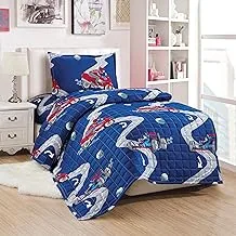 Sleep Night Kids Comforter Set Single Size 3 Pieces Single Bedding Set (Includes 1 Comforter, 1 Bed Sheet & 1 Pillow Case) Reversible Lightweight Coverlet for All Season