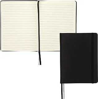 دفتر كتابة كبير الحجم من Samsill، غطاء متين، 7.5 بوصة × 10 بوصة، 120 ورقة مسطرة (240 صفحة)، أسود