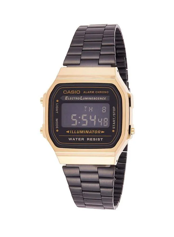 CASIO Vintage Series ساعة يد رقمية من الستانلس ستيل A168WEGB-1BDF - 36 ملم - أسود