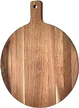 Electus Acacia Wood Round Cutting Board with Handle, Beige 27.5 cm, ASK256