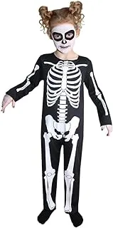 Mad Toys Skeleton Kids Halloween Cosplay Dress-Up Roleplay Spooky Theme Party Trick or Treat Costume, XL 9-10 Years