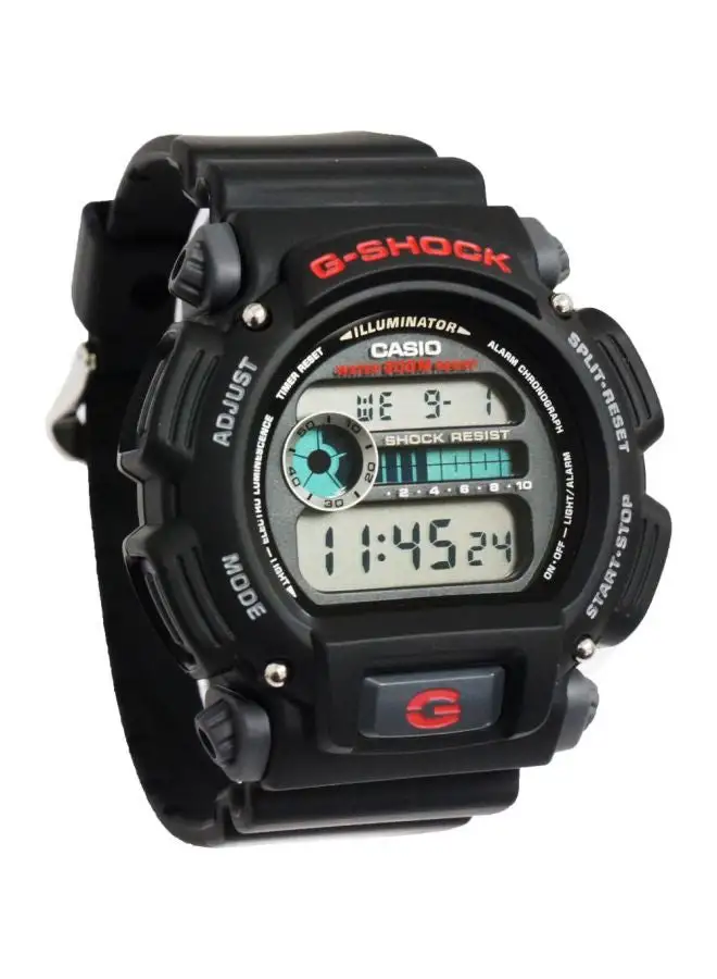 G-SHOCK Men's Round Shape Rubber Strap Digital Wrist Watch 49 mm - Black - DW-9052-1VDR