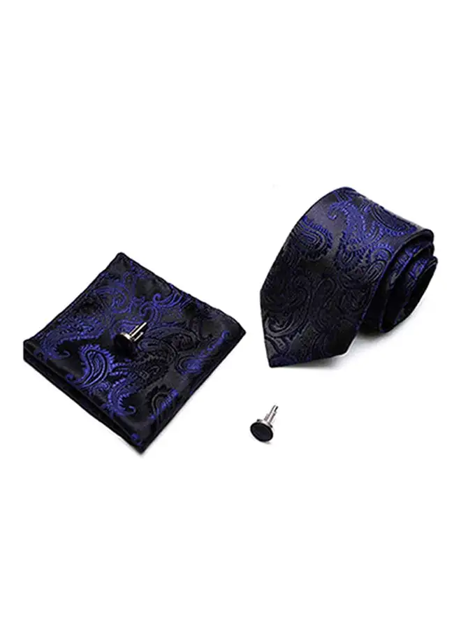 طقم ربطة عنق شاربدو بوليستر أسود / أزرق