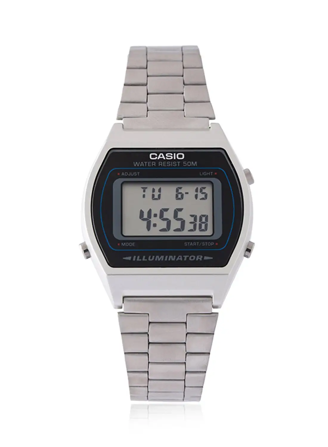 كاسيو ساعة رقمية رسمية للرجال B640WD-1AVDF - 35 ملم - فضي