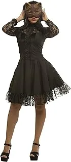 Lolita Gothic Kitty Girl Costume. Size: M. Includes: Latex mask, Dress