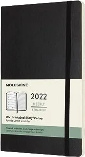 Moleskine Classic 12 Month 2022 Weekly Planner, Soft Cover, Large (5 x 8.25), Black