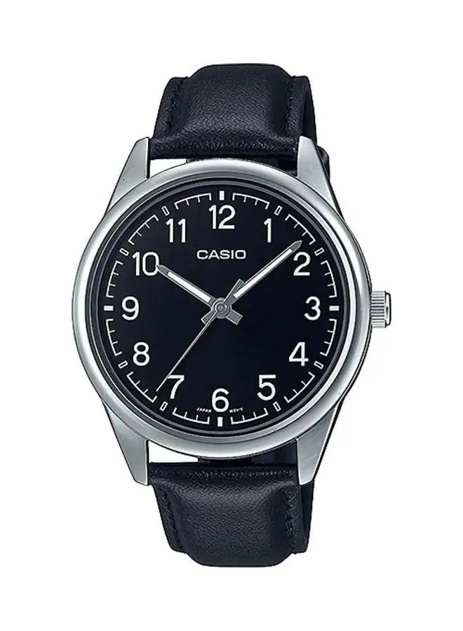 CASIO Men's Leather Analog Watch MTP-V005L-1B4UDF